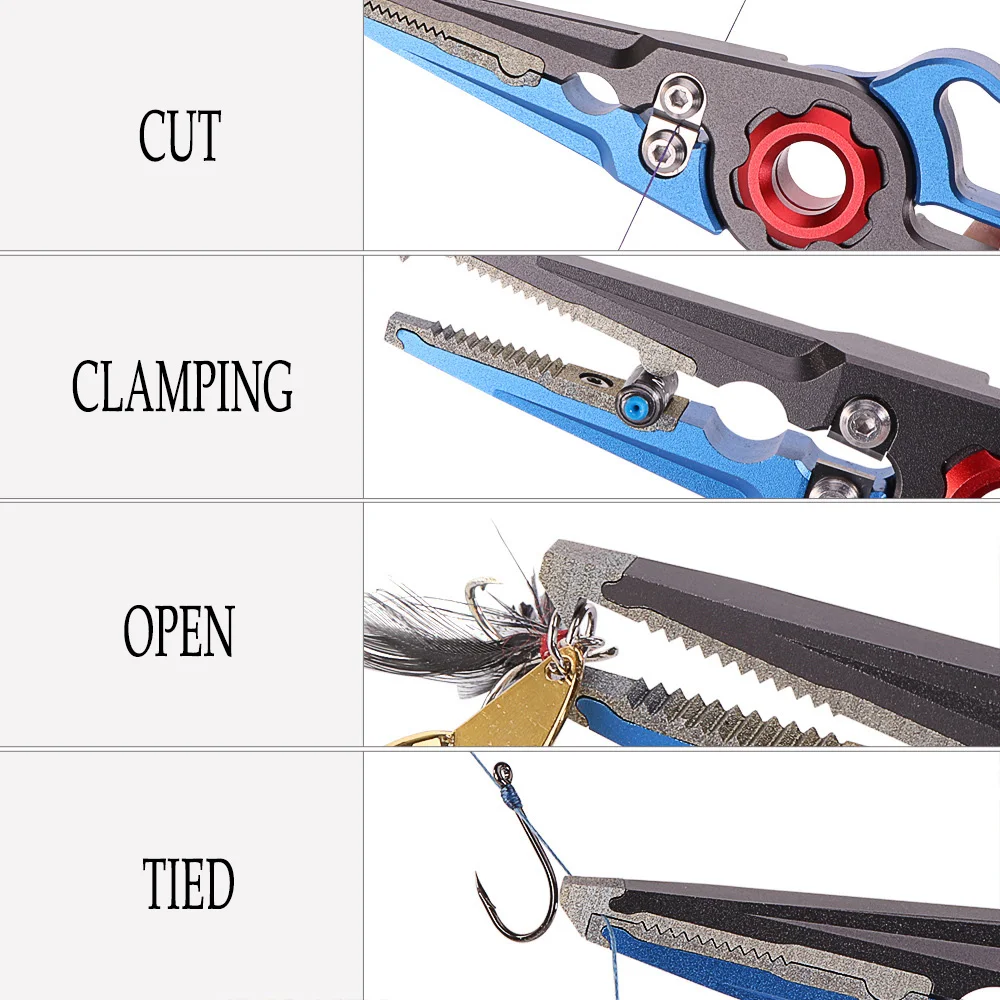 Aluminum Alloy Fishing Pliers Fishing Tackle Gear Hook Recover Cutter Line Split Ring Light Weight Fishing Accessories