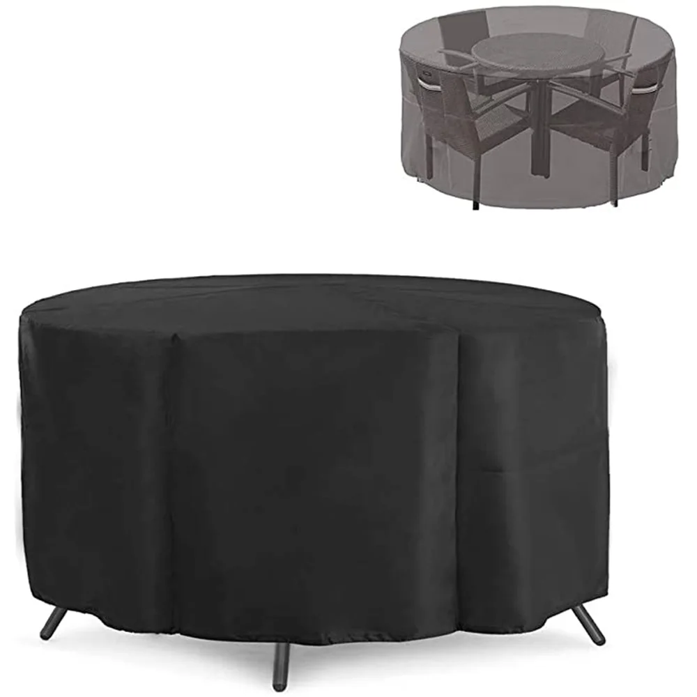 Oxford 210D Outdoor Waterproof Round Furniture Cover Sofa Dining Table Protection Patio Rain and Snow Meal Zhuo Dust Cover