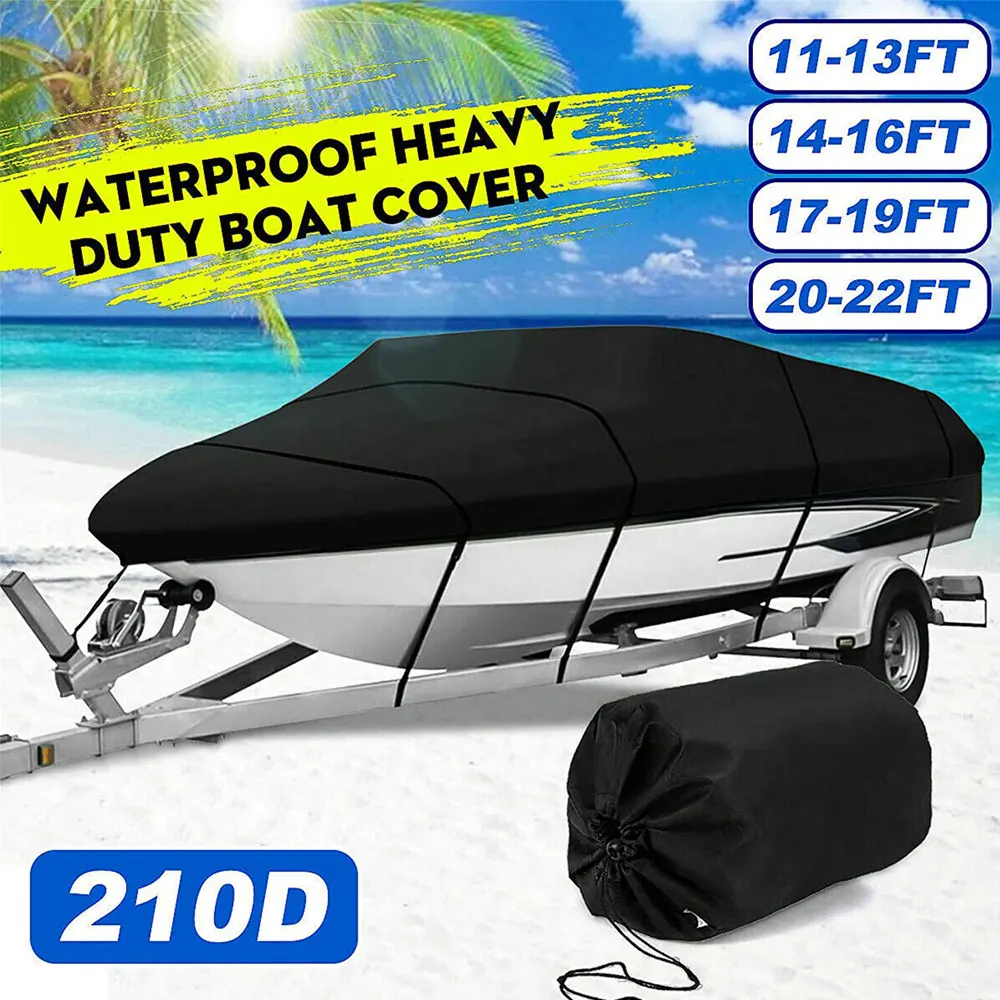 

Waterproof Trailerable Bass Boat Cover, UV Resistant Marine Grade Polyester Fits V-Hull,TRI-Hull,Pro-Style,Fishing Boat,Runabout