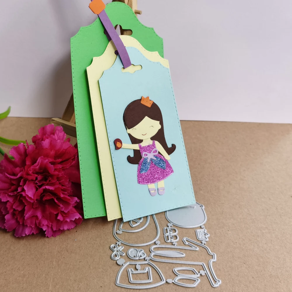 

Beautiful wear skirt little girl decoration accessories metal cutting mold DIY scrapbook card template paper handicrafts