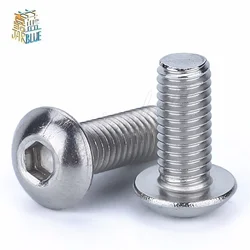 (50 pc/lot) M2,M2.5,M3,M4 *L =4~50mm ISO7380 Stainless Steel A2 Hex socket button head cap toy screw