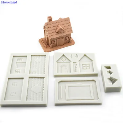 

Christmas House Fondant Cake Silicone Mold DIY Sugar Chocolate Mold Cake Decorative Tool Cake Baking Tools Cake Decoration