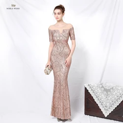 formal dress women elegant  long dresses evening  O-Neck Mermaid  Sequin  evening gown  mermaid dress Customized