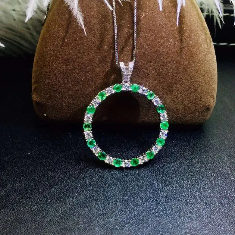 

KJJEAXCMY изысканные ювелирные изделия из стерлингового серебра 925 пробы с натуральным изумрудом для девочек, классическое ожерелье с подвеской, тест на поддержку в китайском стиле с коробкой