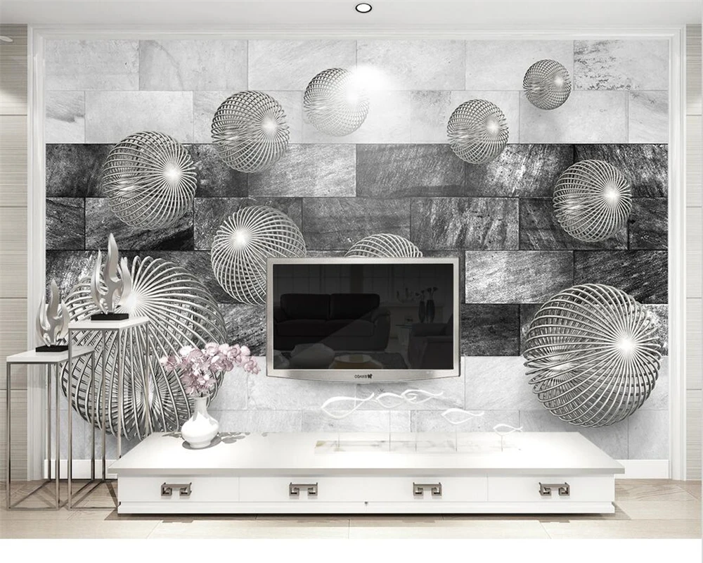 Custom Photo Wallpaper 3D Sphere abstract creative space Living Room TV Background Wall Decor Mural wallpaper