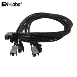 Sleeved PWM Fan Extension Power Splitter Cable,Connector 4 Pin Molex / SATA to 3 4 5 6 4Pin Fan Spliter 4 Motherboard PWM Header