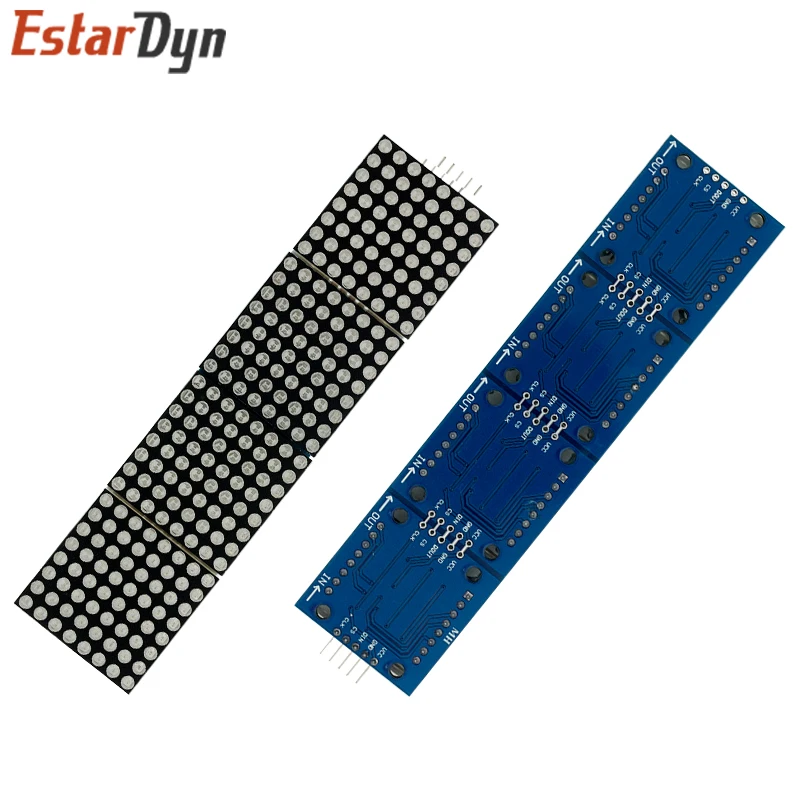 MAX7219 Dot Matrix Module For Arduino Microcontroller 4 In One Display with 5P Line Red Green Blue