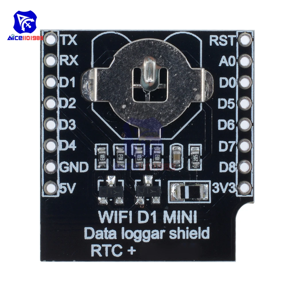 Diymore WeMos D1 Mini WiFi Board Kaartsleuf Datalogger Shield RTC DS1307 Real Time Clock Module voor Arduino Raspberry