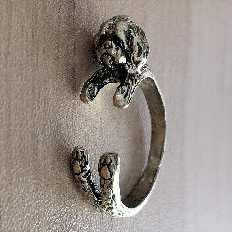 G.SKY 1PCS Adjustable New Fashion Shih Tzu Ring Free Size Cartoon Animal Dog  Ring Jewelry For Pet Lovers