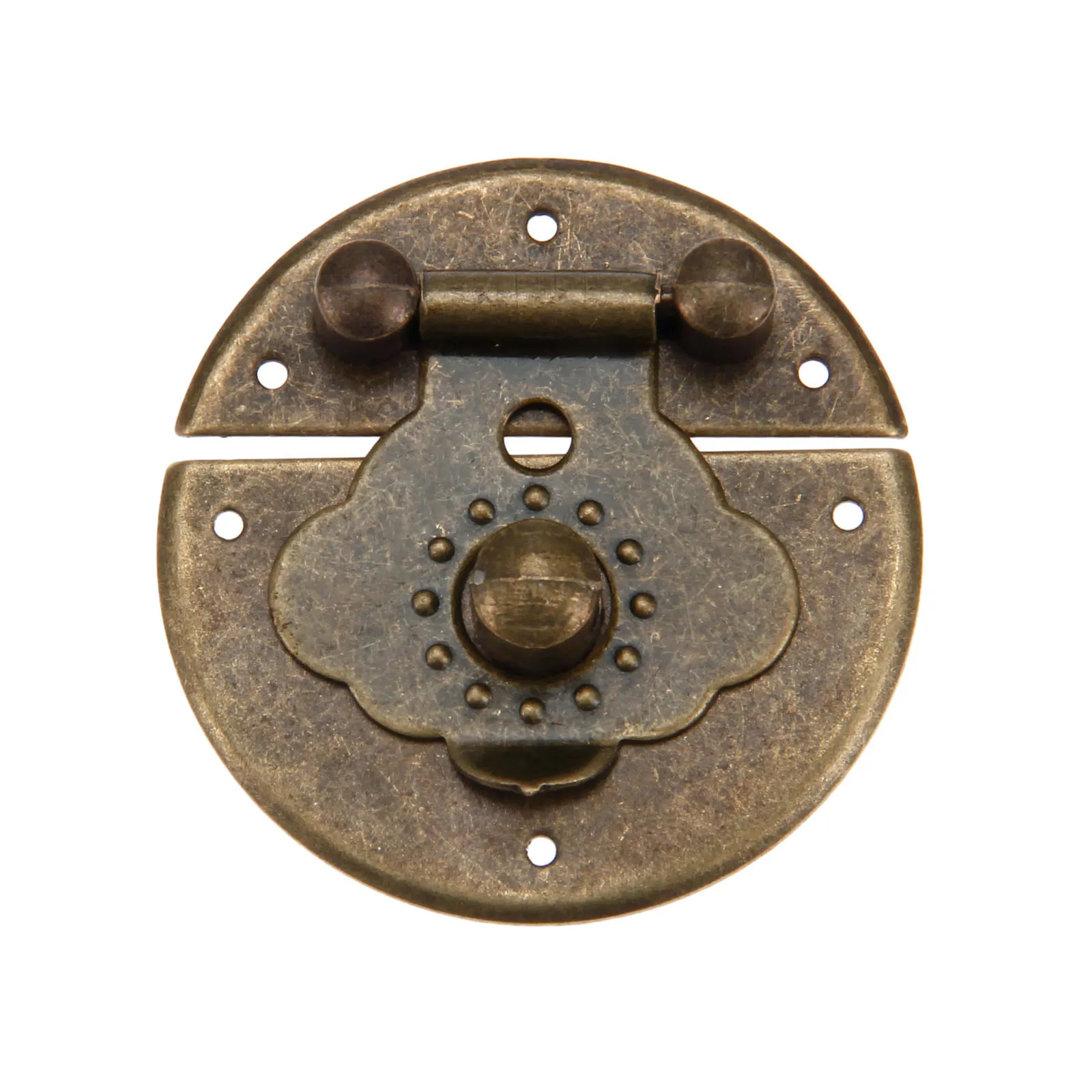 DRELD-골동품 청동 상자 가방 라운드 토글 래치 걸쇠 버클 나무 상자 잠금 빈티지 가구 하드웨어, 1 개