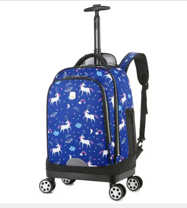 18 inch School Rolling backpack Bags kids travel trolley bag teeangers Children wheeled backpack for girl school bag with wheels