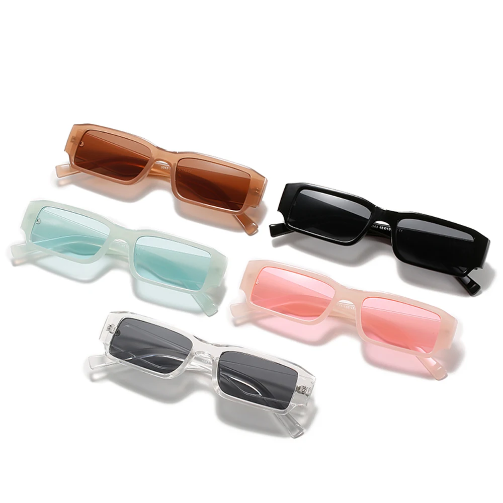 Peekaboo black rectangular sunglasses for women candy color fashion eyeglasses for ladeis green pink 2022 trendy drop ship uv400