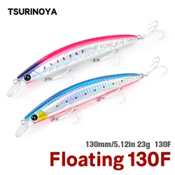 TSURINOYA 130F Ultra Long Casting Floating Minnow Hard Bait 130mm 23g DW111 Flounder Sea Bass Saltwater Sea Fishing Lure