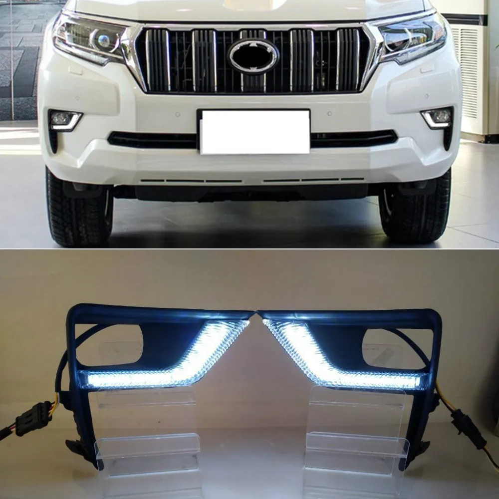 

2PCS LED Daytime Running Light For Toyota Land Cruiser Prado 2018 Car Accessories Waterproof 12V DRL Fog Lamp Decoration