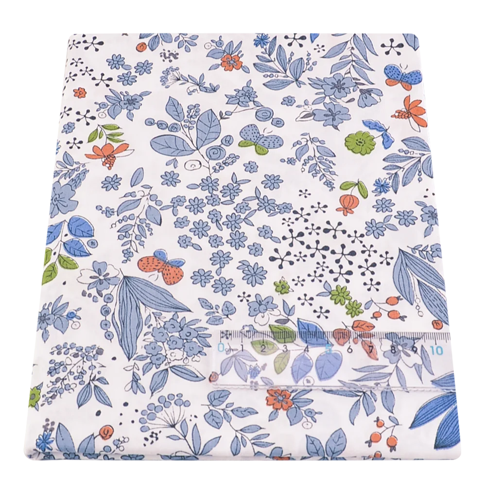 Teramila Printed Floral Fabric 100% Cotton Twill Fabric Meters Tela Algodon DIY Scrapbooking Tecido Sewing Textile Patchwrok