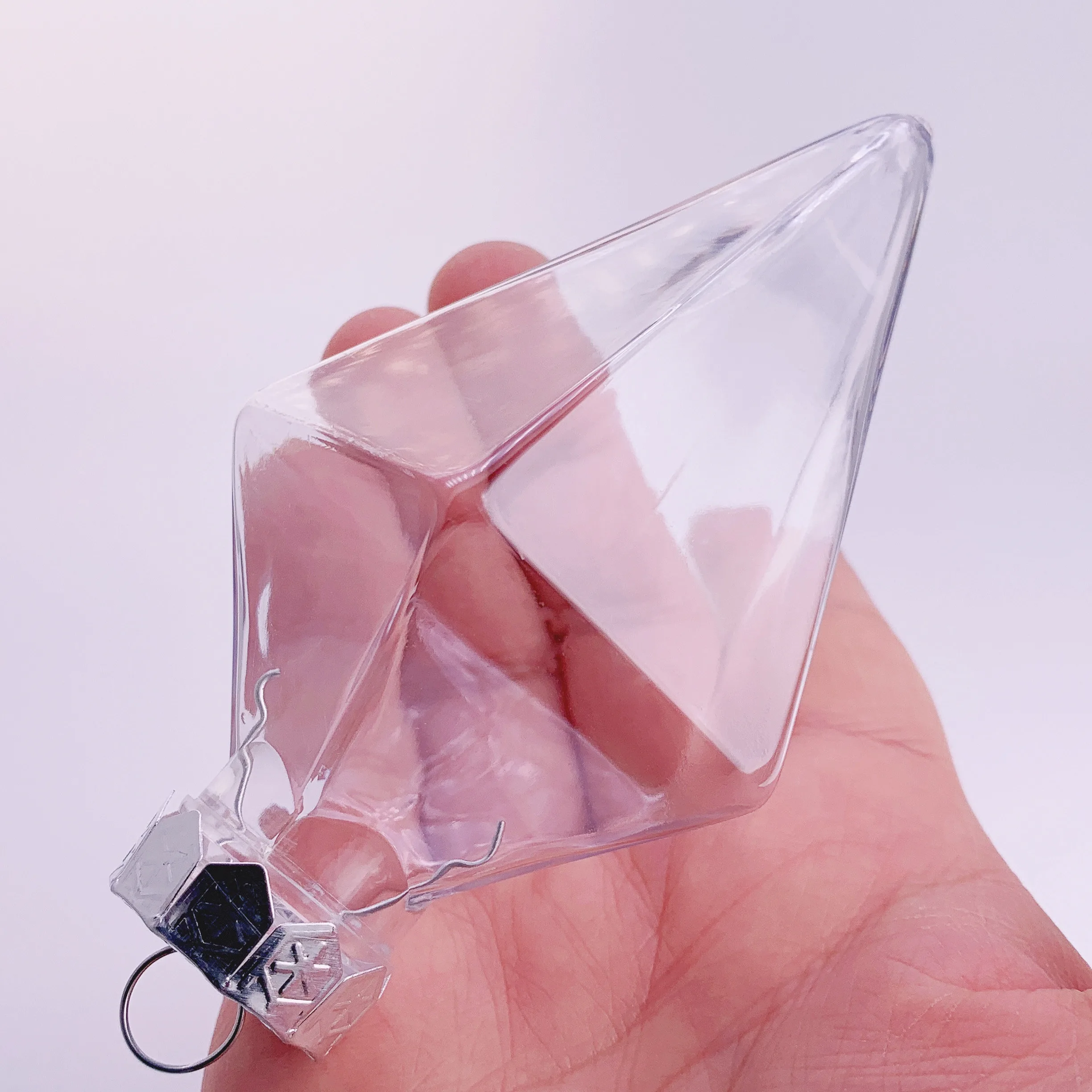 20 Pieces x DIY Paintable Shatterproof Christmas Decoration Ornament Fillable 115mm Plastic Diamond