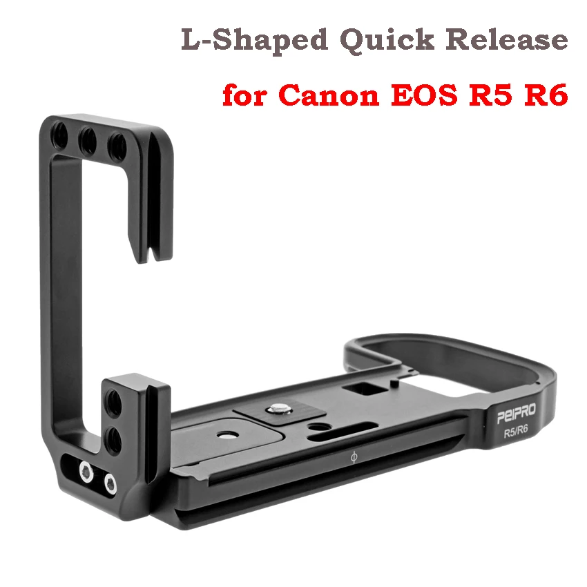 PEIPRO EOS R5 R6  L-Shaped Quick Release L Plate Clamp Fast Loading Seat Rotatable Bracket 1/4