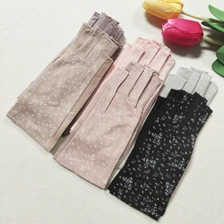 Women Summer Thin Cotton Printing Fingerless Cycling Non-slip Breathable Sunscreen Driving Gloves