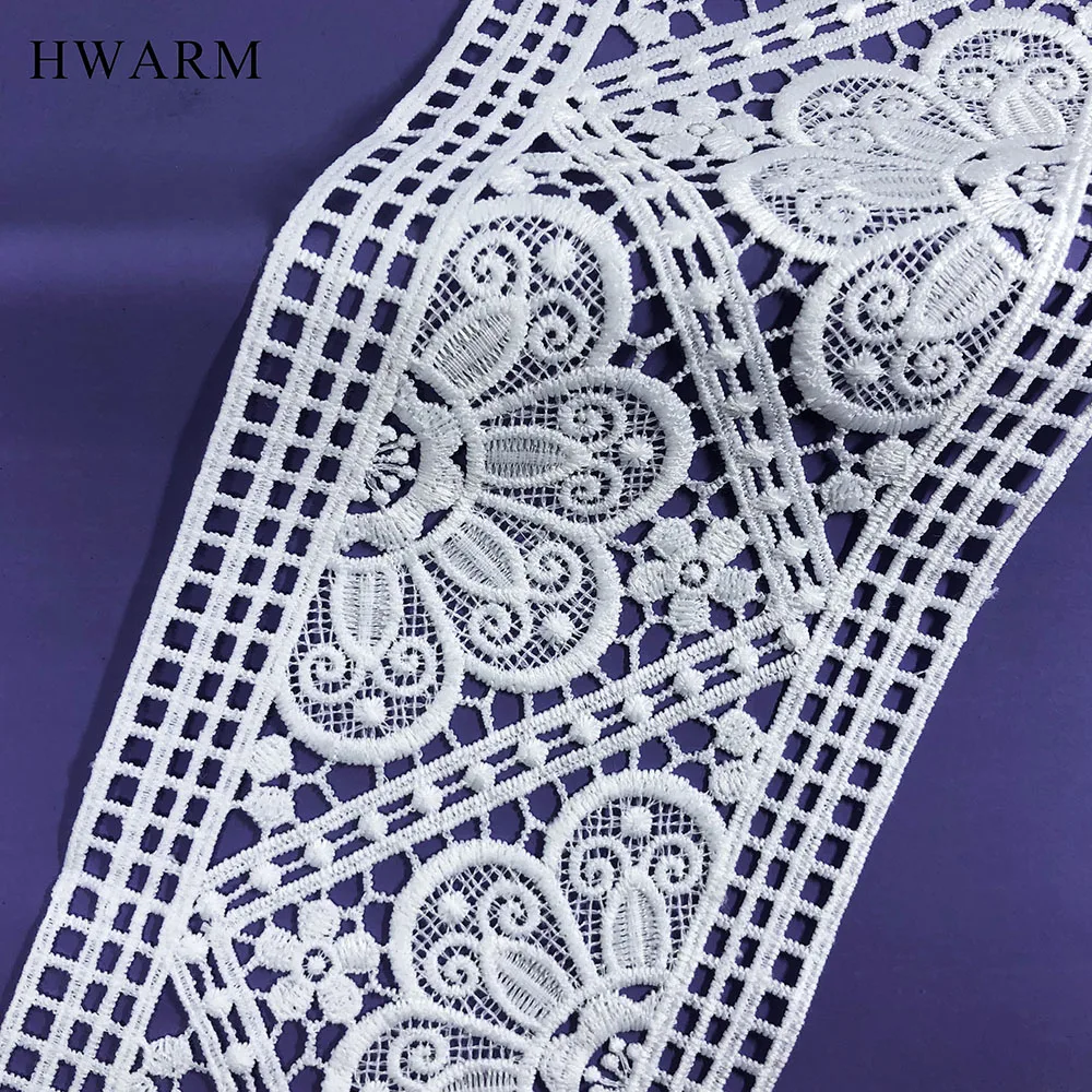 

10yard High Quality Dress Accessories White Sewing Trim African Arts Craft Lace Fabric Ribbon Diy 11.3cm Women Wedding Skirt Dec