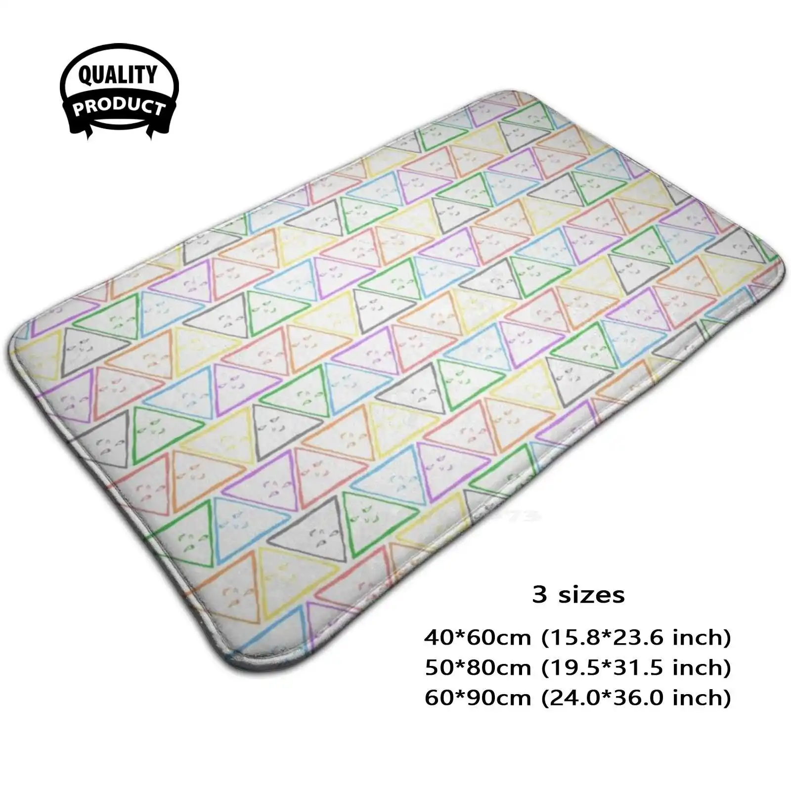 Triangle Punpun Pattern Soft Cushion Home Carpet Door Mat Car Rug Triangle Oyasumi Punpun Goodnight Punpun Asano Inio Colorful