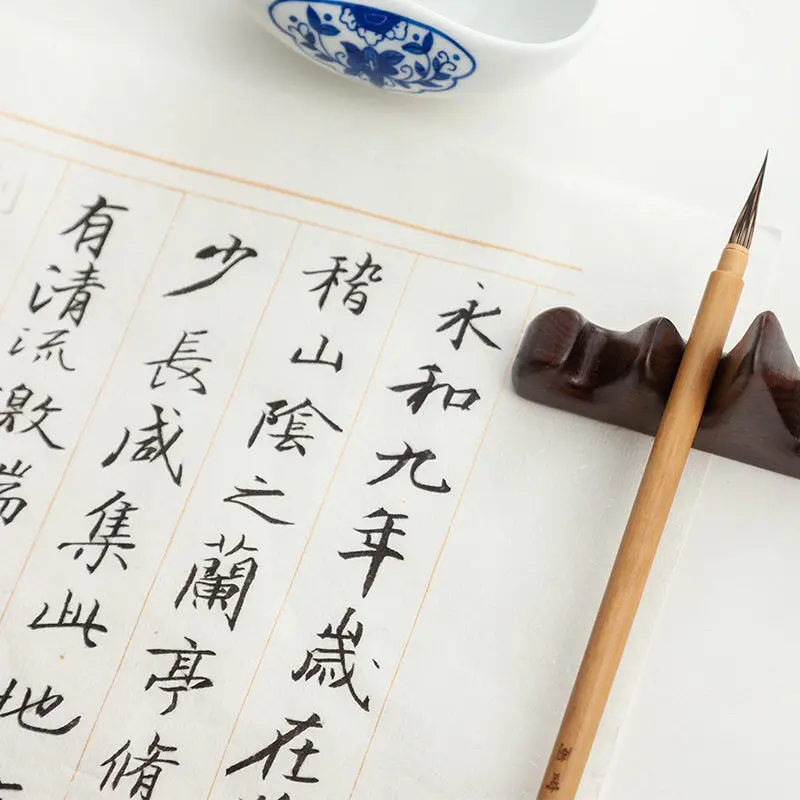 Púrpura de pelo de conejo, de escribir cepillo tradicional pinceles de caligrafía China pluma gancho línea pequeño guión Regular Calligraphie