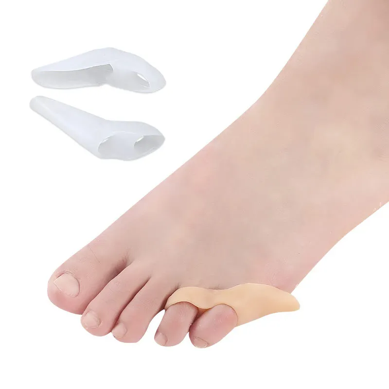 4pieces=2pairs Silicone Little Finger Foot Care Toe Separator Gel Corrector Straightener Protector Bunion Adjuster Hallux Valgus