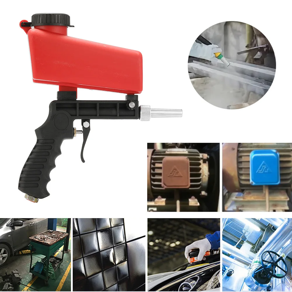 

Adjustable Sandblasting Gun 90psi Portable Sandblaster Sand Blasting Machine Handheld Pneumatic Blasting Gun Spraying Tool