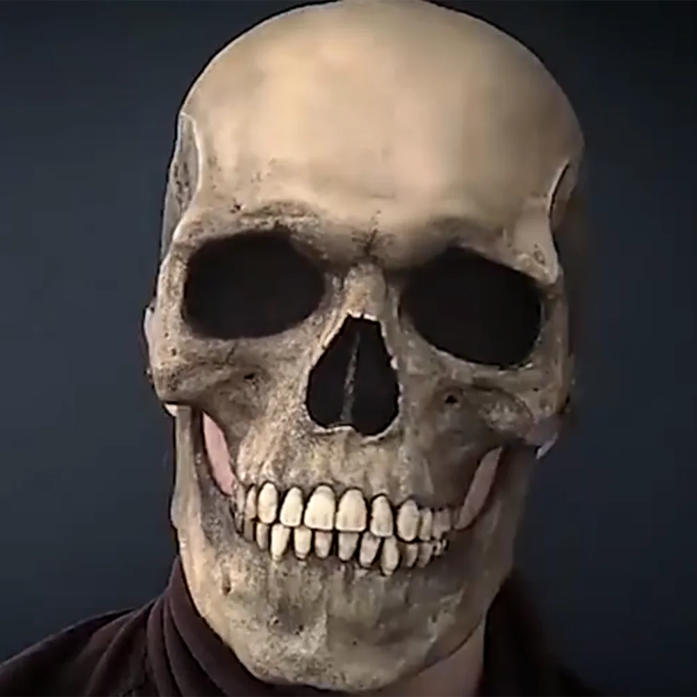 Máscara de calavera de cabeza completa para Halloween, esqueleto 3D, máscara de terror, máscara de fiesta aterradora, accesorios de disfraz de Halloween para hombres y mujeres