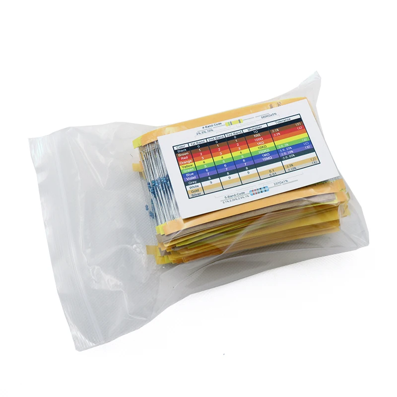 2600pcs 130values 1/6W＝1/8W 0.125W 1% Metal Film Resistors Assorted Pack Kit Set Lot Resistors Assortment Kits Fixed capacitors