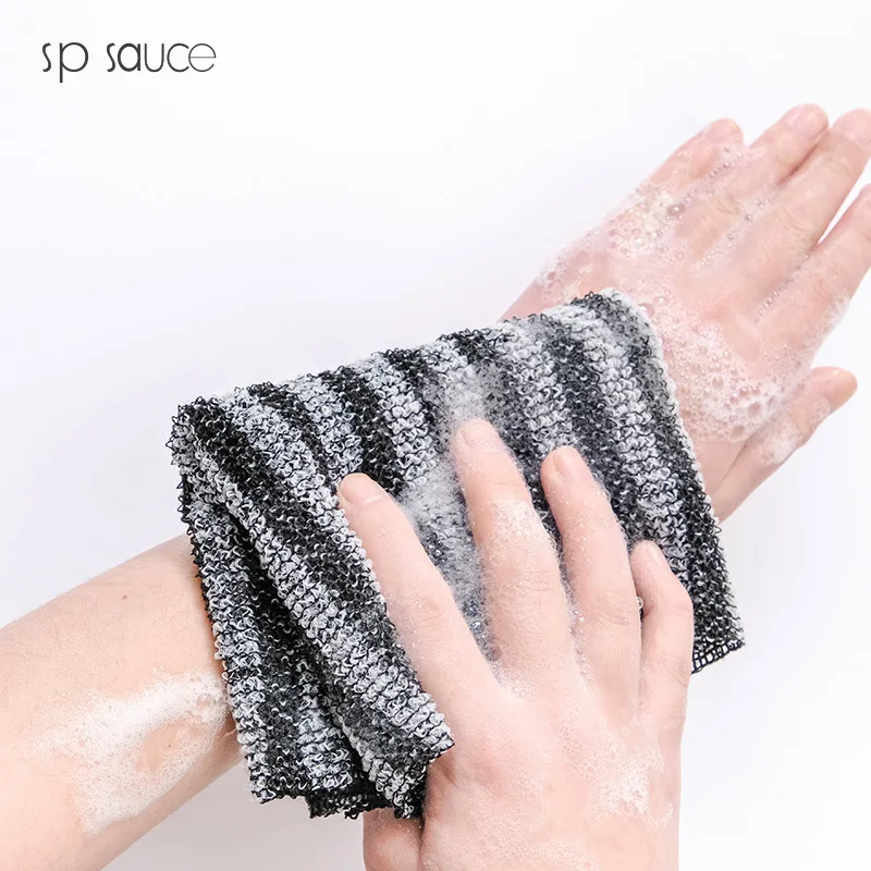 Japanese Rubbing Washcloth Bath Brush, Back Towels, Exfoliating Scrub, Shower Sponge, Nylon Towel, Bathroom Accessories