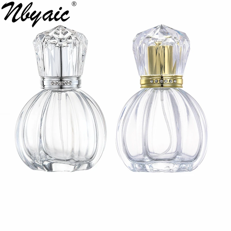 

Nbyaic 50PCS Perfume bottled high end portable high-end 50ML transparent glass pressed spray bottle pumpkin shape empty bottle