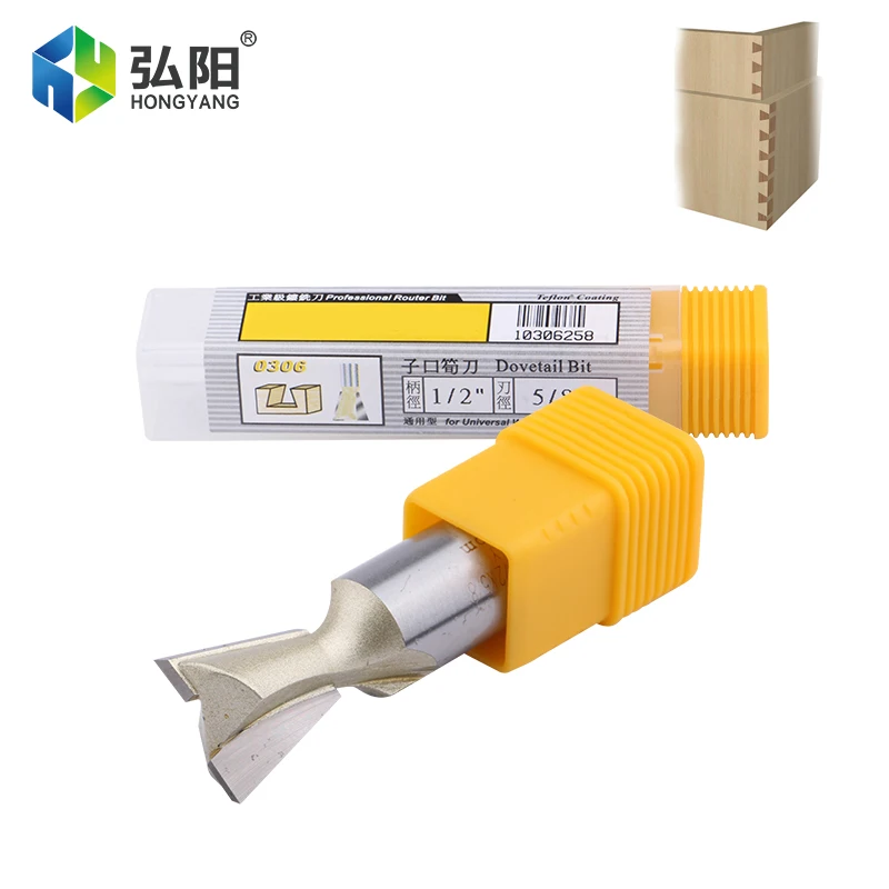 1 Uds. Cuchillo de cola de milano con mango de 1/2 "y 1/4", cuchillo ranurado para gabinete con fresa de 2 bordes, tallado de carburo de tungsteno para carpintería MDF