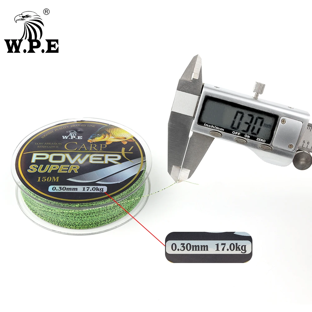 W.P.E  Carp Nylon fishing Line Super Power 0.2mm-0.60mm Fluorocarbon Coating Fishing Line 10-41KG Double color Fast Sinking Line