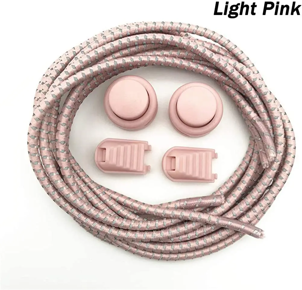 1Pair Colored Dots Round Shoelaces Elastic Plastic Lock Hiking Sport No Tie Shoelace Adult Children Shoe Accessories Rubber Band