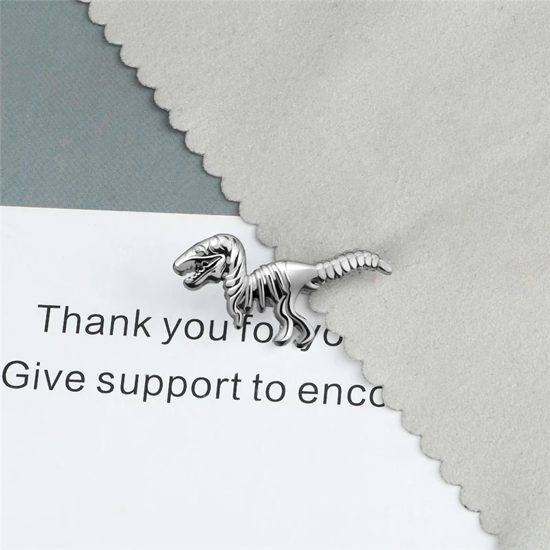 Silver Color Dinosaur Brooches Cool Punk Metal Pins Custom Badge Icon Fashion Jewelry Denim Backpack Lapel Pin Gift for Boys Men