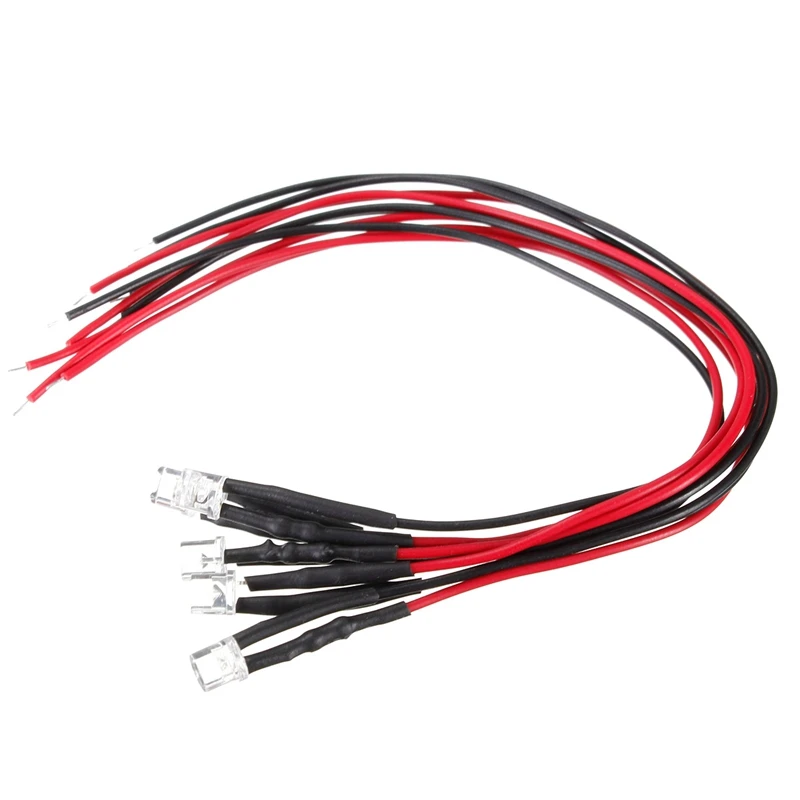 5Pcs 5mm DC12V LED lampadina Super luminosa Pre cablata lampada emissione diodo per illuminazione fai da te rosso blu verde bianco giallo