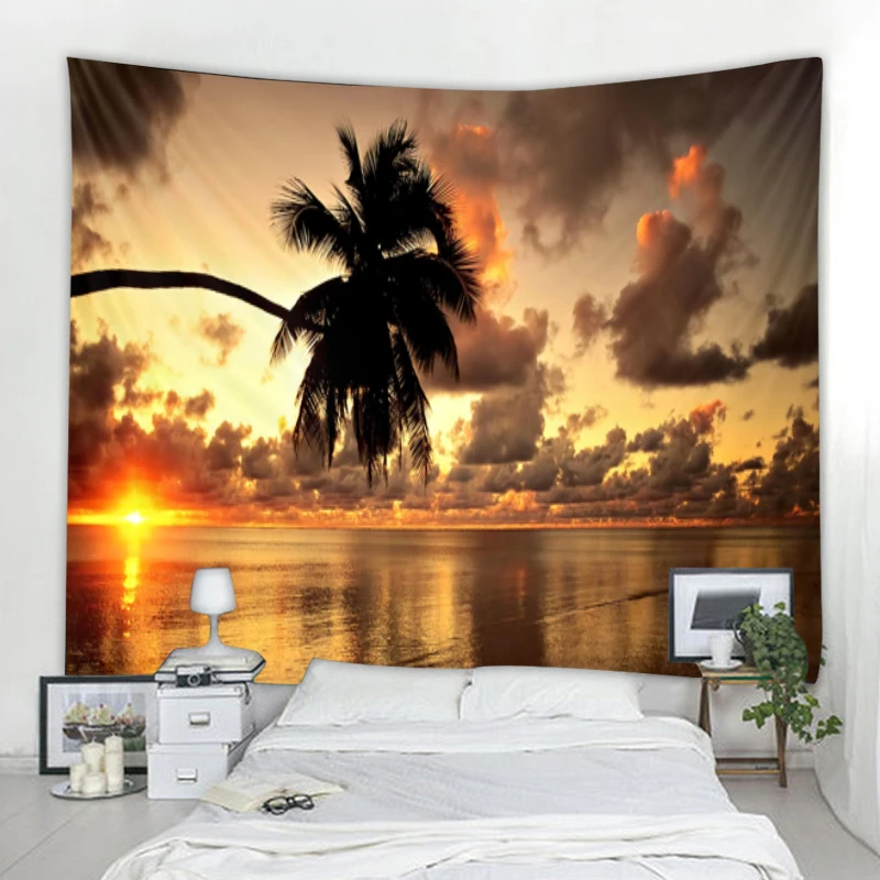 Mare albero di cocco arazzo Mandala arazzo bohémien coperta Art Deco tenda camera da letto soggiorno decorazione Hippie bohémien