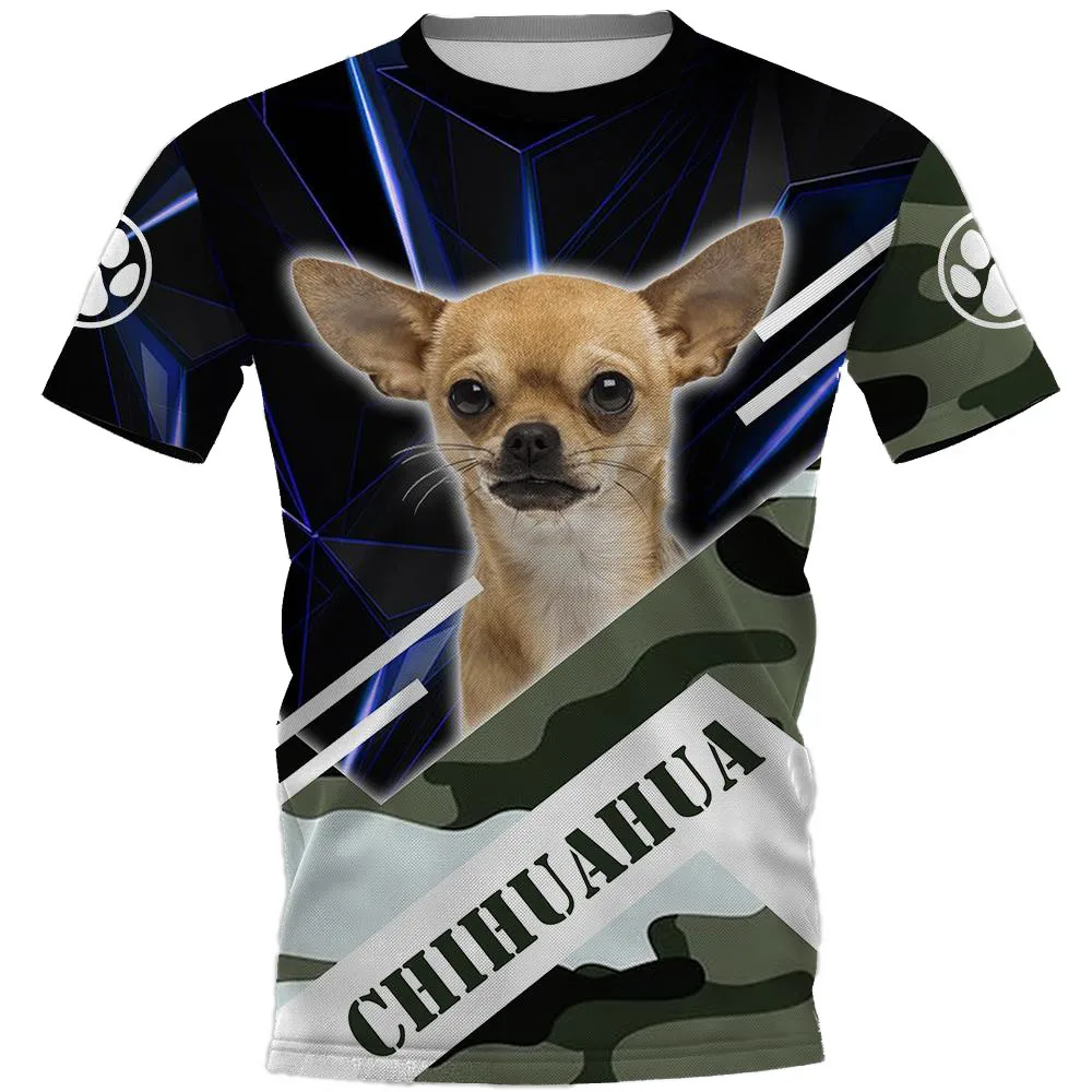 HX Animals T-shirt 3D Graphic Animals Camouflage Dogs Malinois T-shirts Fashion Funny Pullovers Casual Tops Men Clothing