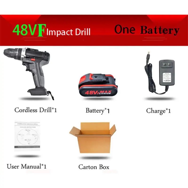 48V 3 in 1 Cordless Electric Drill Screwdriver Wireless Power Driver for Makita Battery Wrench Wireless Electric Drill Set