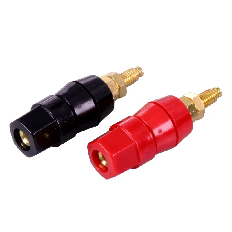 10pcs/Lot Gold Plated Banana Binding Post Large Current Amplifier 4mm Banana Plug Jack Socket Speaker Terminal 5 Pairs Red+Black