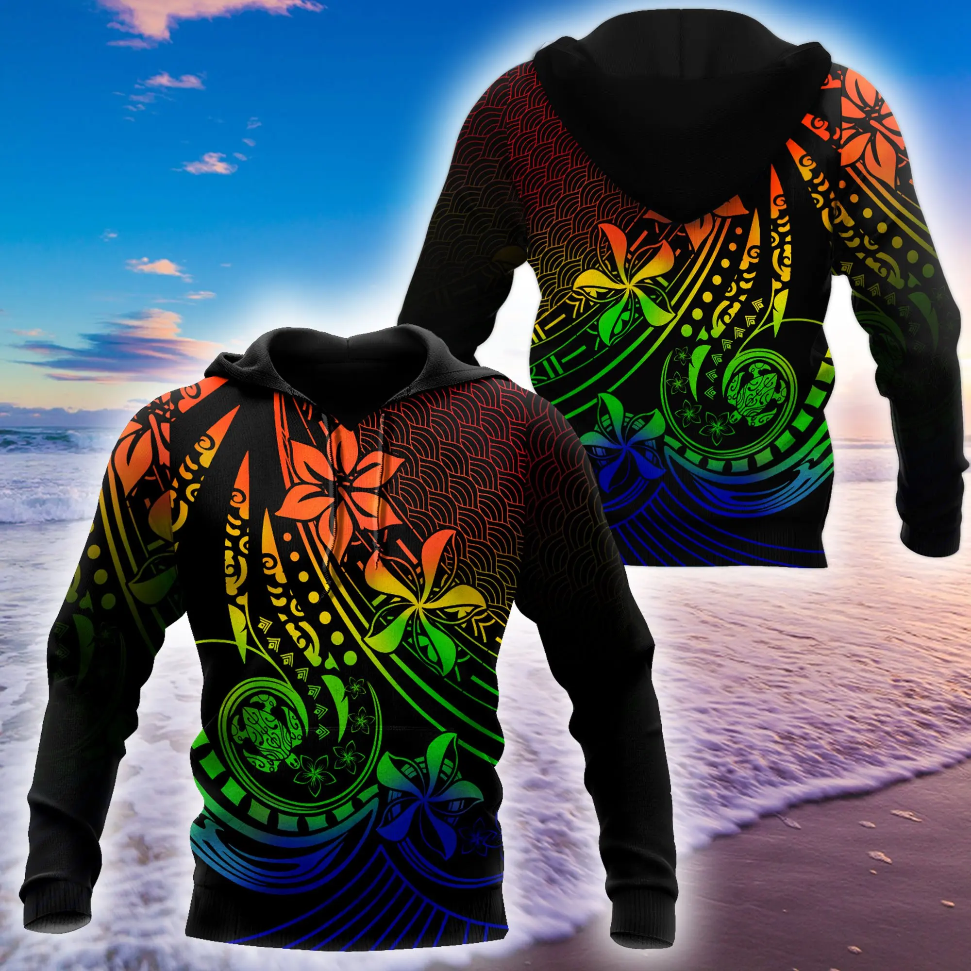 

Polynesian Tattoo And Frangipani Flower 3D Printed Men Hoodie Harajuku Unisex Casual Jacket Pullover sudadera hombre DW0416