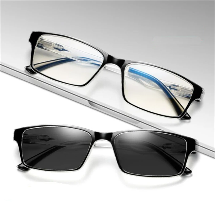0 -0,5 -0,75 bis -6,0 blaues Licht blockierende quadratische Brillen mit Grad TR90 Myopie photochrome Brillen Damen Herren – Detail 1