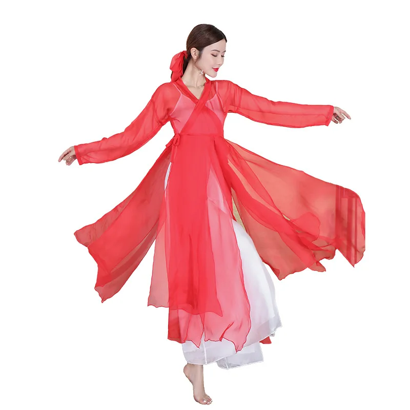 Women Oriental Dance Dress Chinese Folk Dance Ancient Chinese Clothes Ladies Hanfu Robe National Traditional Stage Costumes