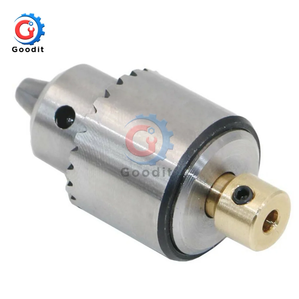 Micro Motor Drill Chuck Clamping Range 0.3-4mm Taper Mounted Mini Drill Chuck with Chuck Key 3.17mm Brass Electric Motor Shaft