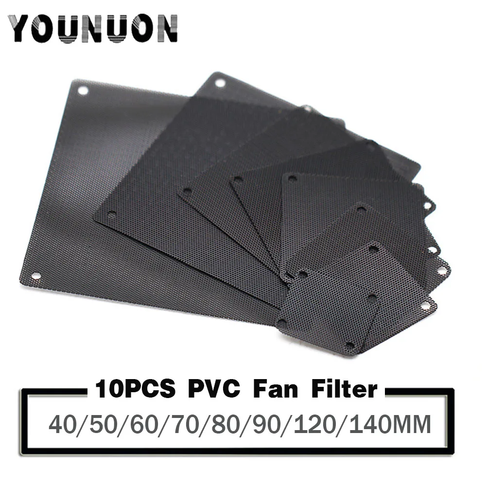 10Pcs 4cm 5cm 6cm 8cm 9cm 12cm 14cm Computer PC Mesh PVC Fan Dust Filter Dustproof Case Computer Mesh Cover Chassis dust cover