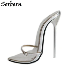 Sorbern Super Sottile In Metallo Tacco Alto Pantofole Donne Night Club Partito Talloni Delle Signore Presentazioni Aziende Produttrici Giochi T Mostra Sandali Sexy di Nuovo 12cm 14 centimetri 16 centimetri