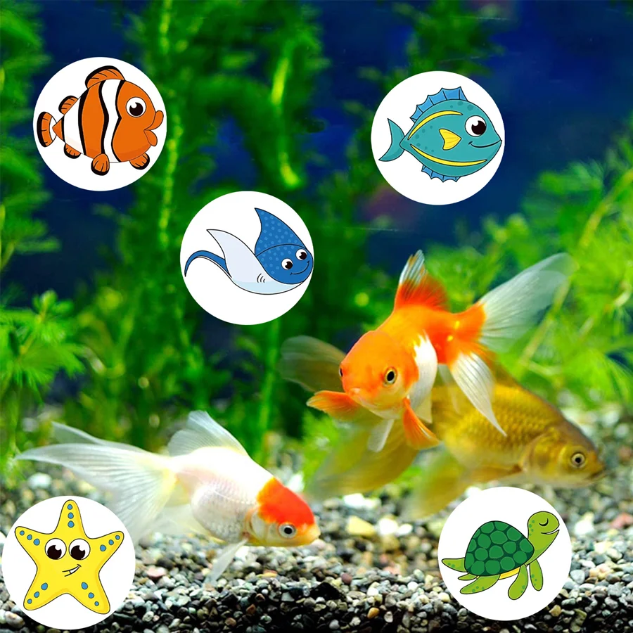 50-500pcs Cute Cartoon Sea Fish Stickers for Kids Children Reward Label Encouragement Scrapbooking Decoration Stationery Sticker