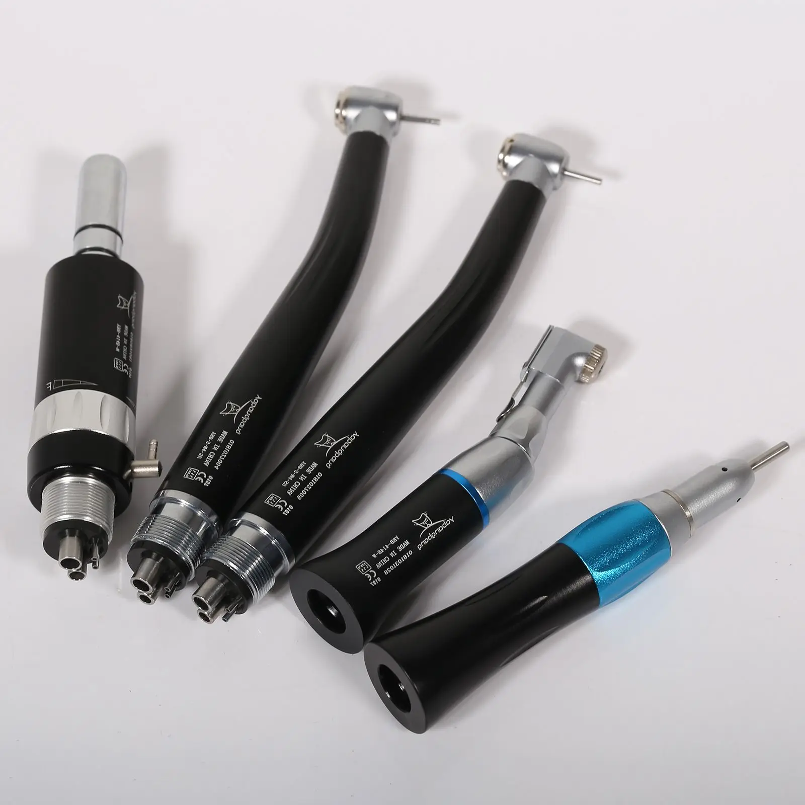 NSK Style Dental 4 Hole Low Contra angle / Straight Nosecone / High Speed Handpiece  E-type Connector black