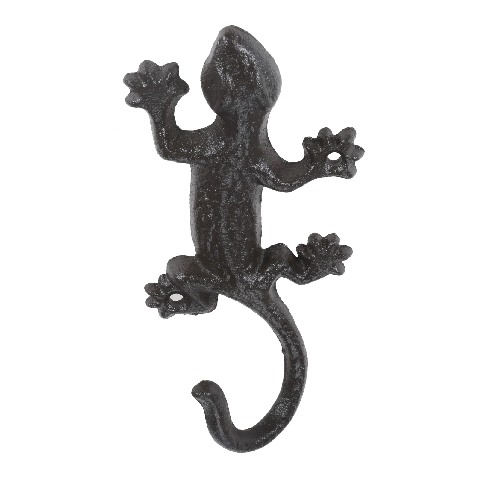 1set Cast Iron Gecko Wall Hook Rustic Wall Hanger Lizard Creative Antique Animal Vintage European Kitchen Bathroom Decor w/screw