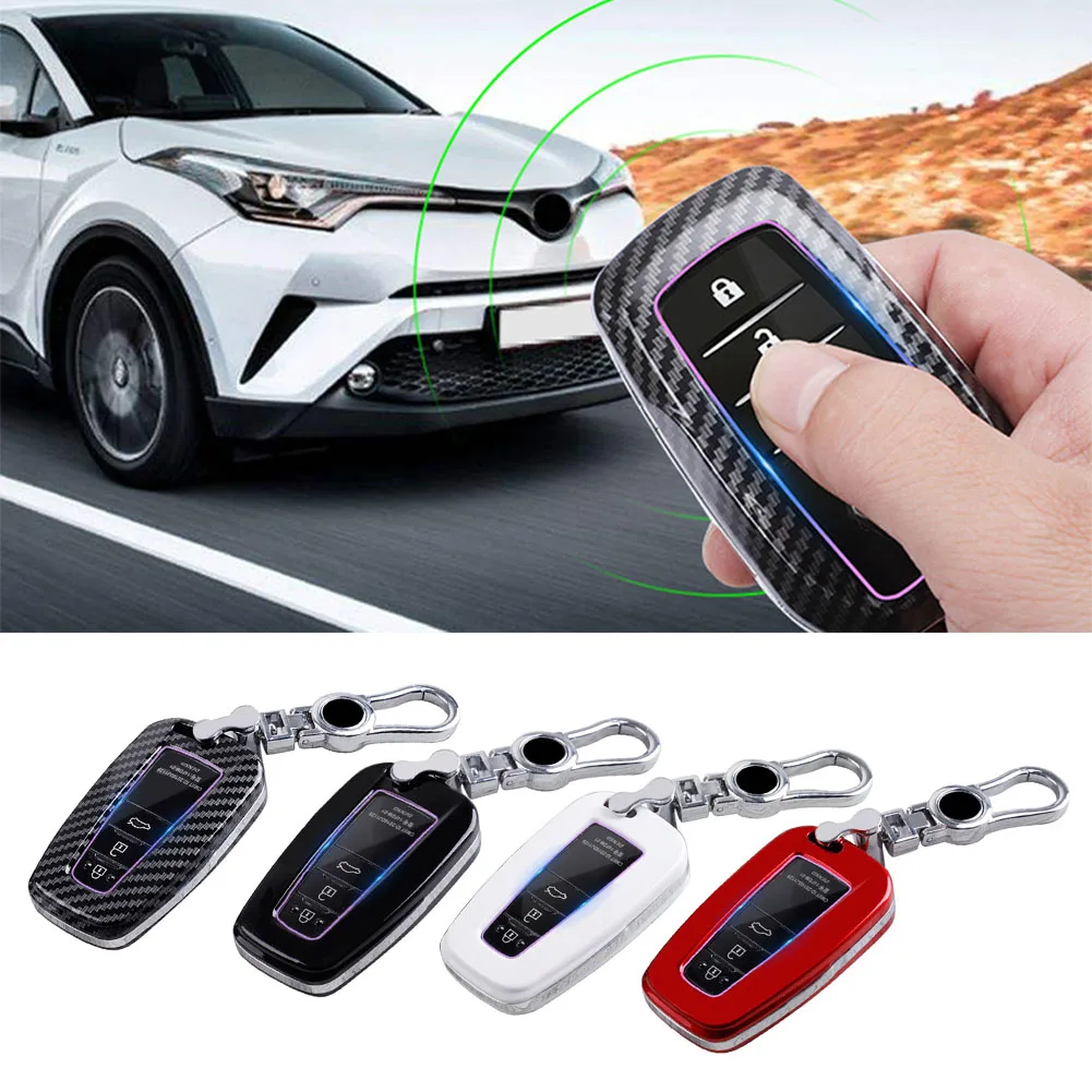 Auto Remote Key Case Key Fob Shell Cover w/ Keychain For Toyota Camry Corolla C-HR CHR Prado RAV4 Prius Universal